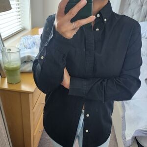 Old Navy Black Cotton Button-down Shirt